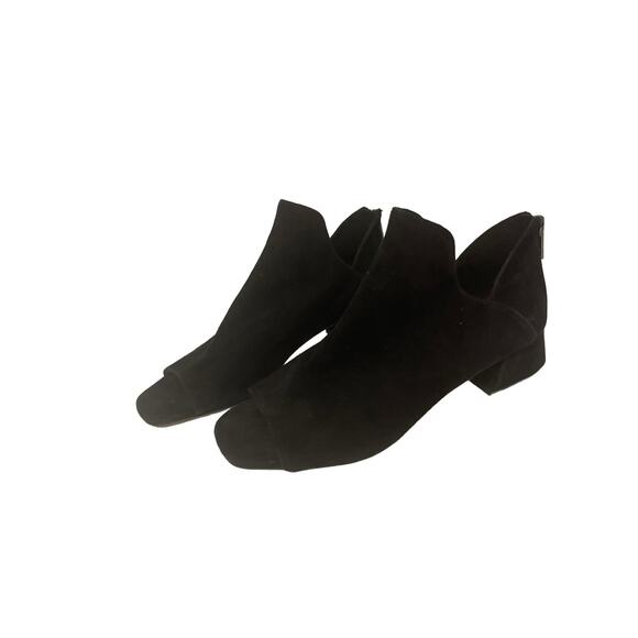 Pelle Moda Von Open Toe Ankle Boot Black Women's Size 7 Leather Zip Back - Picture 1 of 8